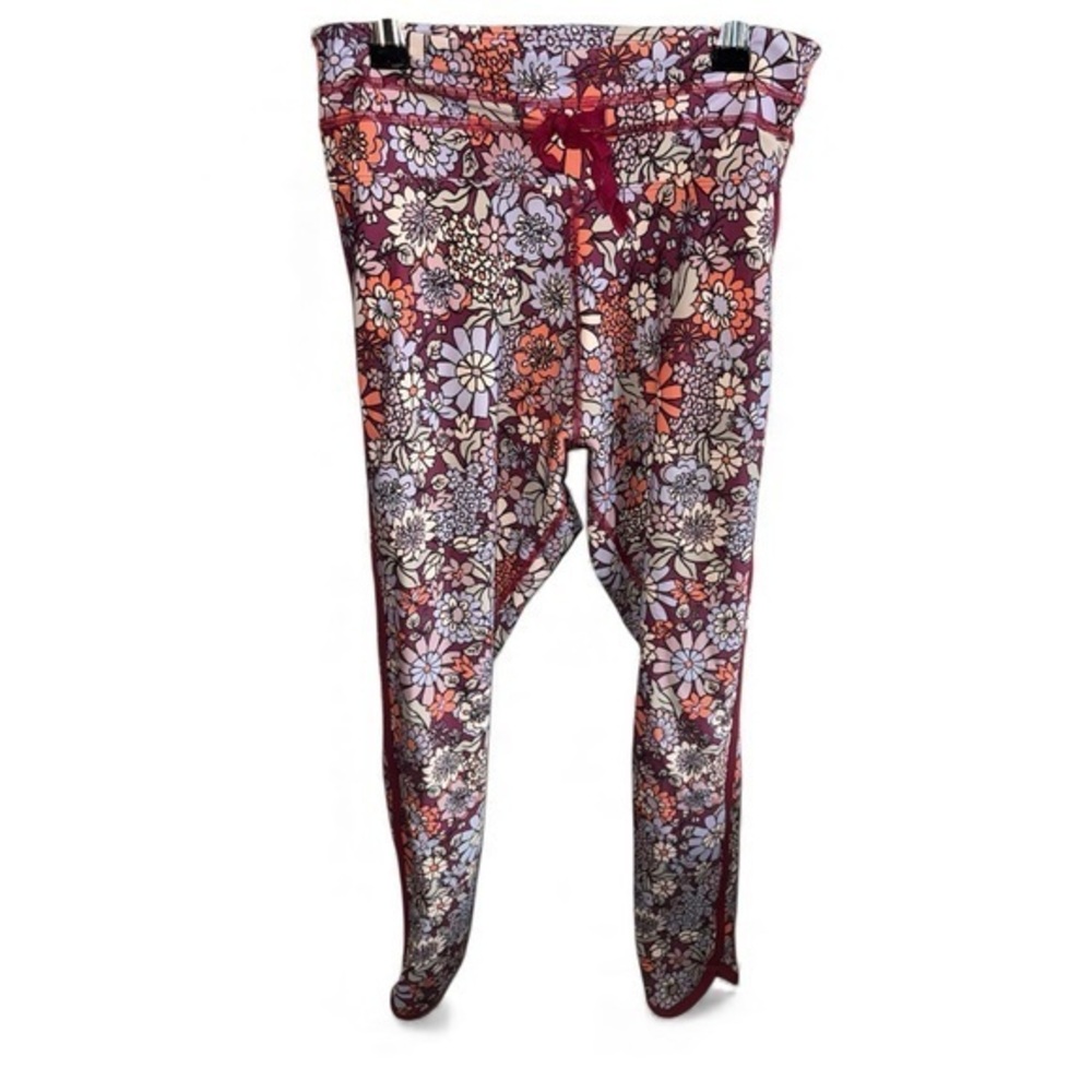 Lorna Jane Women’s Size Medium Multicolor Floral Activewear Workout Leggings